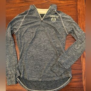 Colorado State Women’s Long sleeve quarter zip athletic shirt.